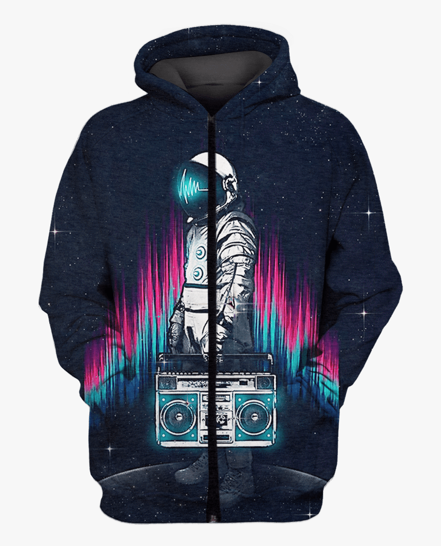 3d Astronaut With Boombox In The Space Full Print T - Death Note Ryuk Hoodie, HD Png Download