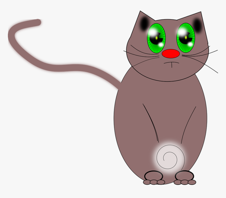 Drawing, Vector, Cat, Green Eyes - Domestic Short-haired Cat, HD Png Download