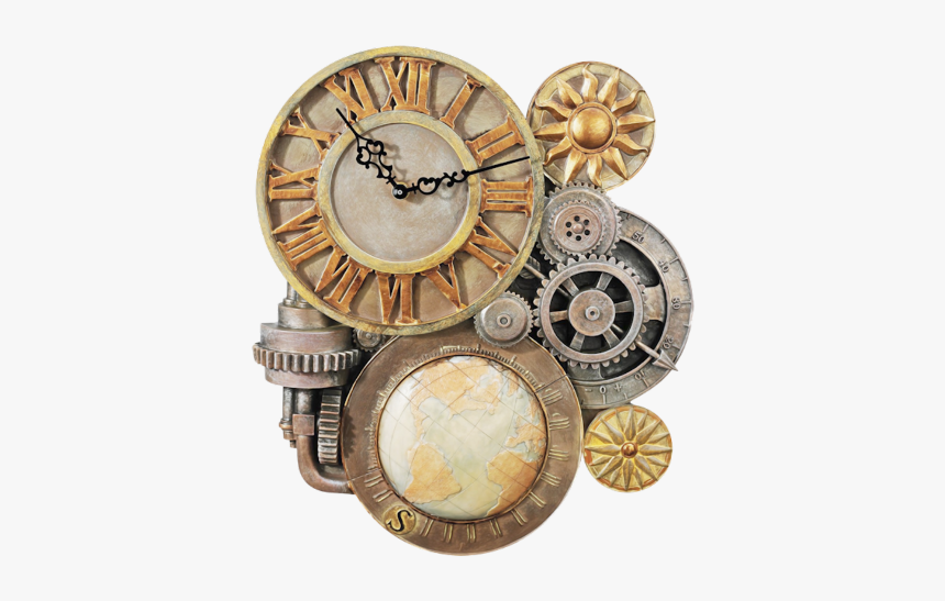 #gears #steampunk @ladyskye Art #ftestickers - Steampunk Gear Wall Clock, HD Png Download