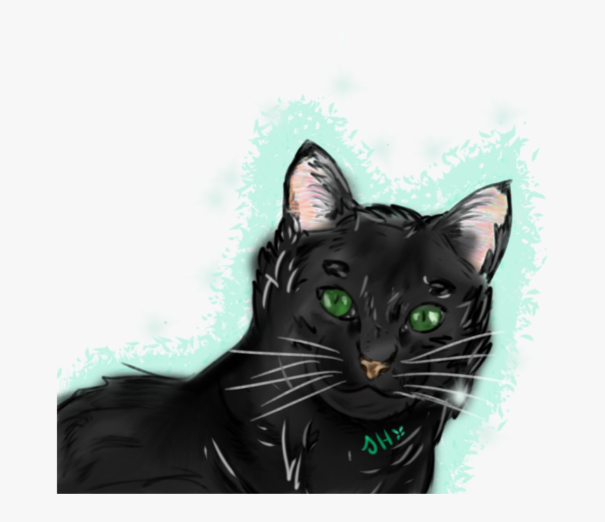 Re Black Cat W/ Green Eyes , Png Download - Black Cat, Transparent Png
