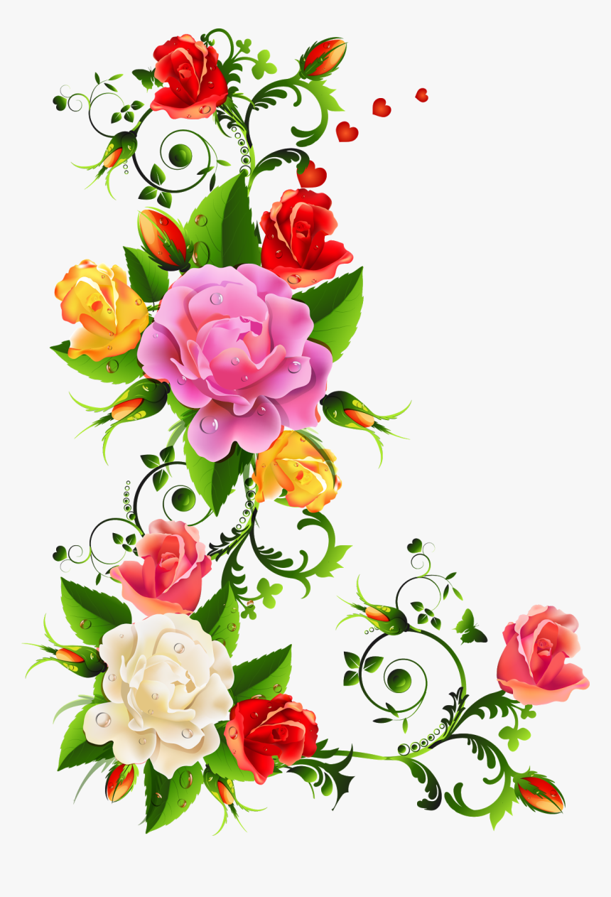 Flower Border Design, HD Png Download