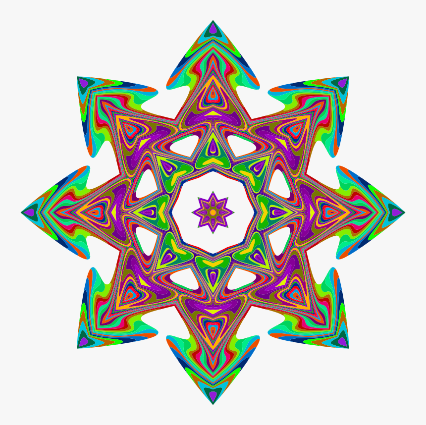 Psychedelic Geometric Star - Singapore Peranakan Tiles, HD Png Download