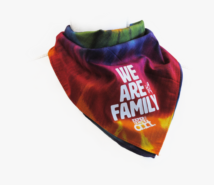 Rainbow Tie-dye Bandana That Says, “we Are Family - Bag, HD Png Download