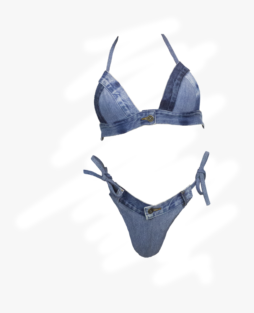 The Denim Bikini 
 Class Lazyload Lazyload Fade In - Lingerie Top, HD Png Download