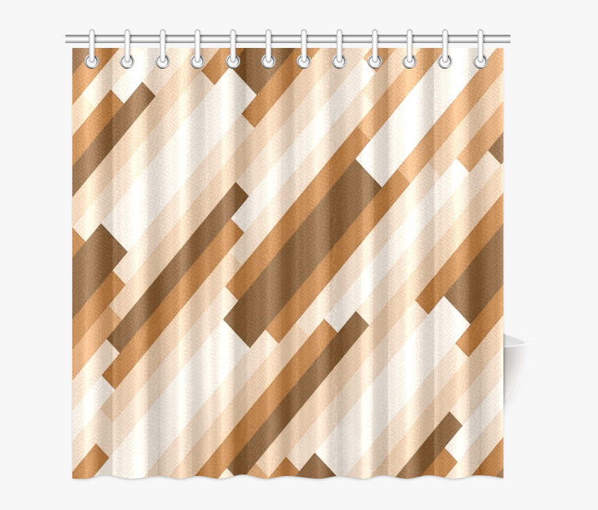 Shades Of Brown Diagonal Stripes Shower Curtain 72 - Curtain, HD Png Download