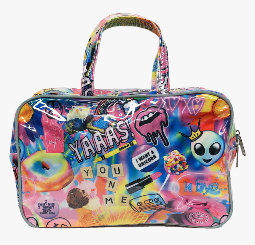 Psychedelic Collage Cosmetic - Handbag, HD Png Download