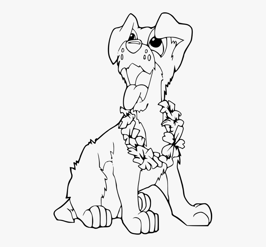 Coloring Page Transparent Dog, HD Png Download