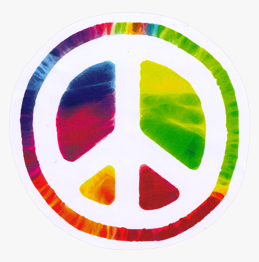 Window Peace Resource Project Psychedelic Sign Sticker - Hippie Peace Sign Clip Art, HD Png Download