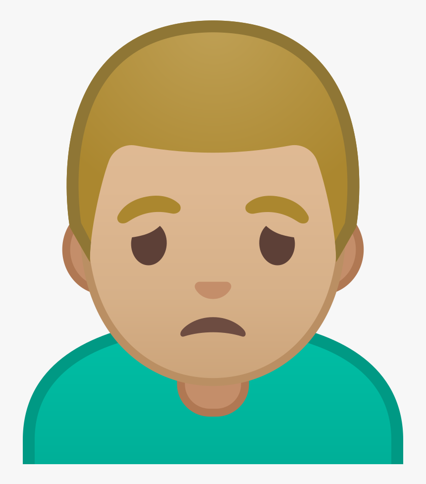 Man Frowning Medium Light Skin Tone Icon - Icon, HD Png Download