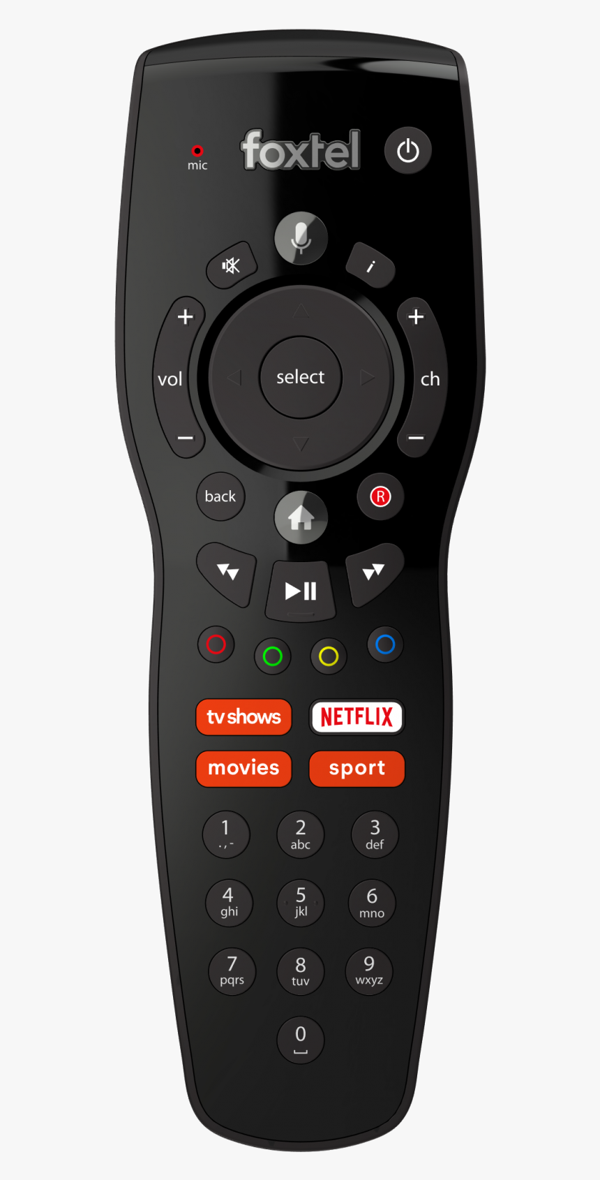 Front - New Foxtel Iq4 Remote, HD Png Download