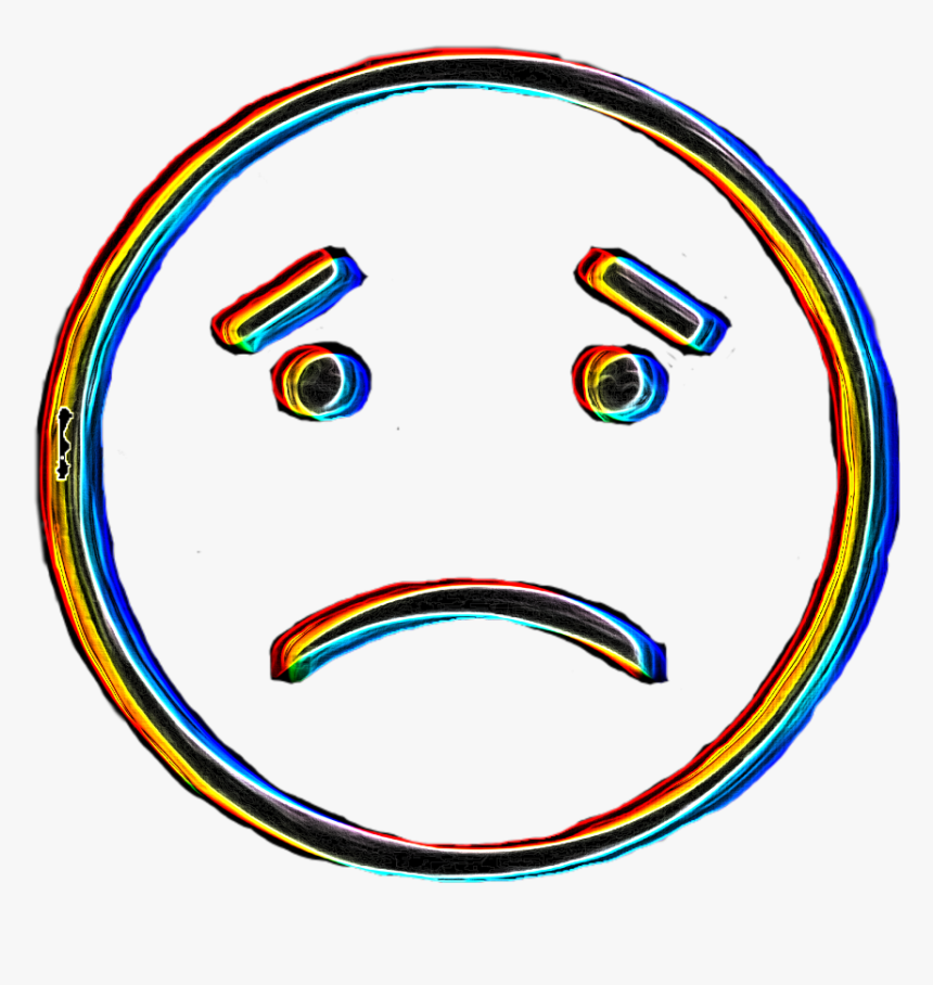 #frownyface #frown #glitch #sad - Smiley Face Icon High Resolution, HD Png Download