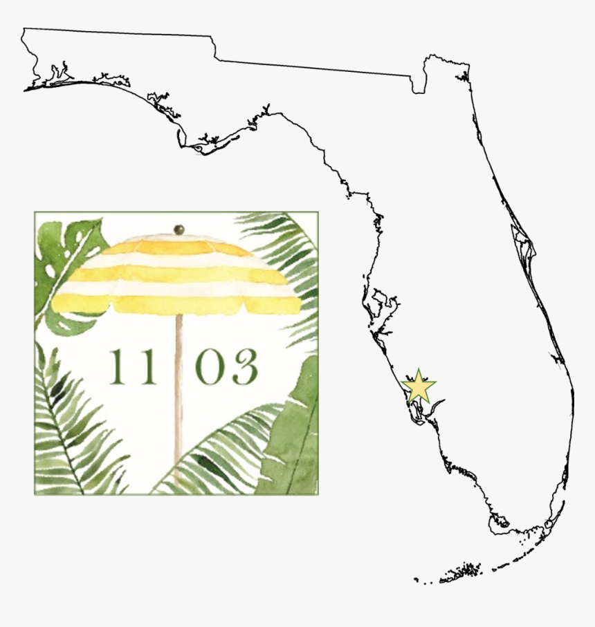 Outline Of Florida , Png Download - Florida Map Outline Png, Transparent Png