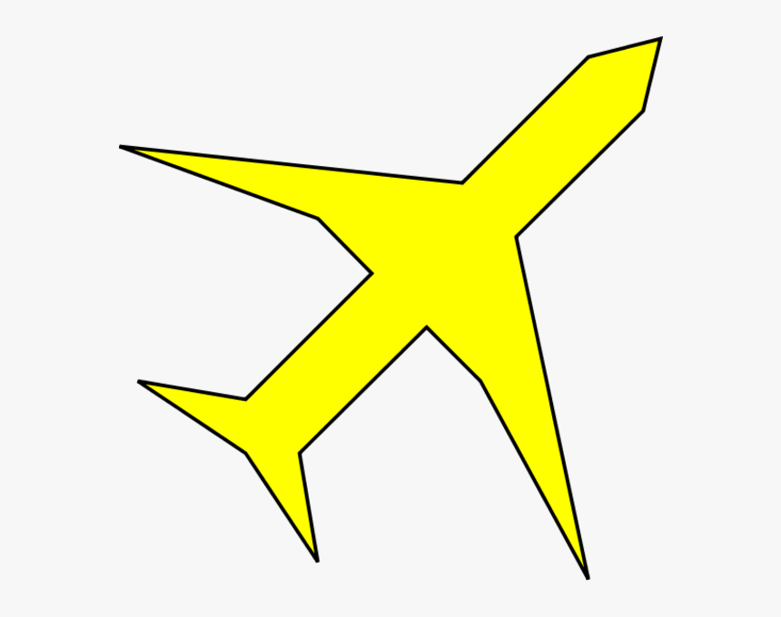 Airplane Clipart Yellow Airplane - Yellow Plane Clip Art, HD Png Download
