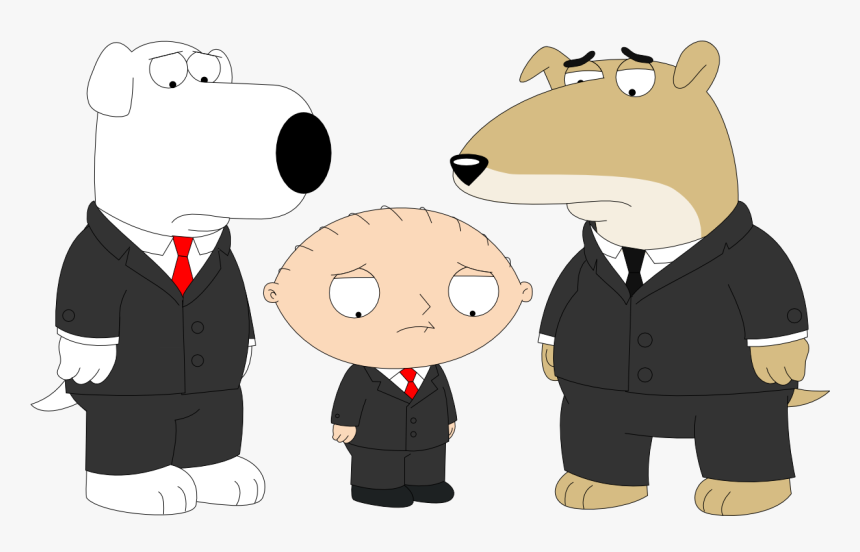 Brian, Stewie And Vinny Dressed Up For A Funeral - Stewie Griffin In A Tuxedo, HD Png Download