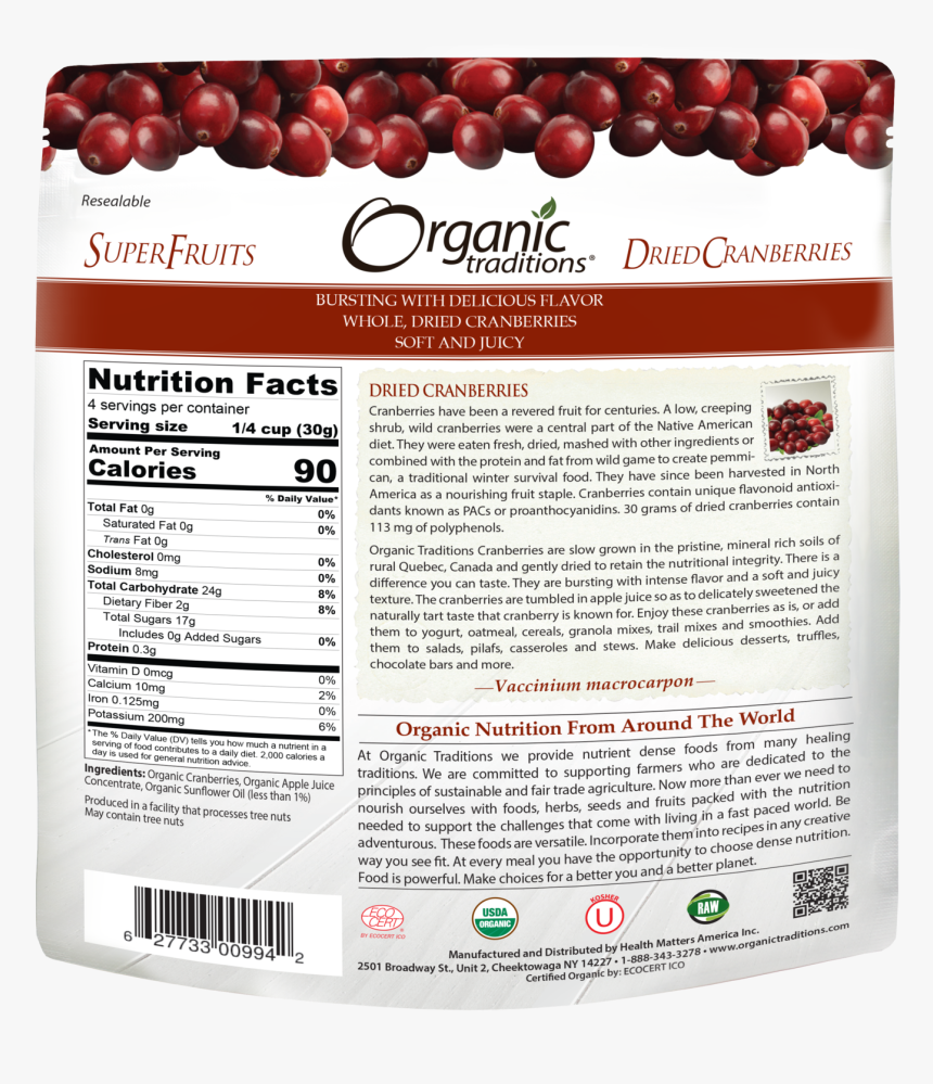 Organic Traditions Daily Probiotic Cranberry Supreme, HD Png Download