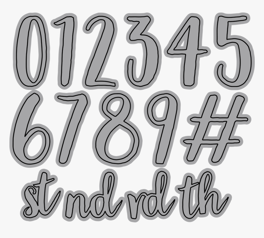 Blackboard Numbers - Calligraphy, HD Png Download