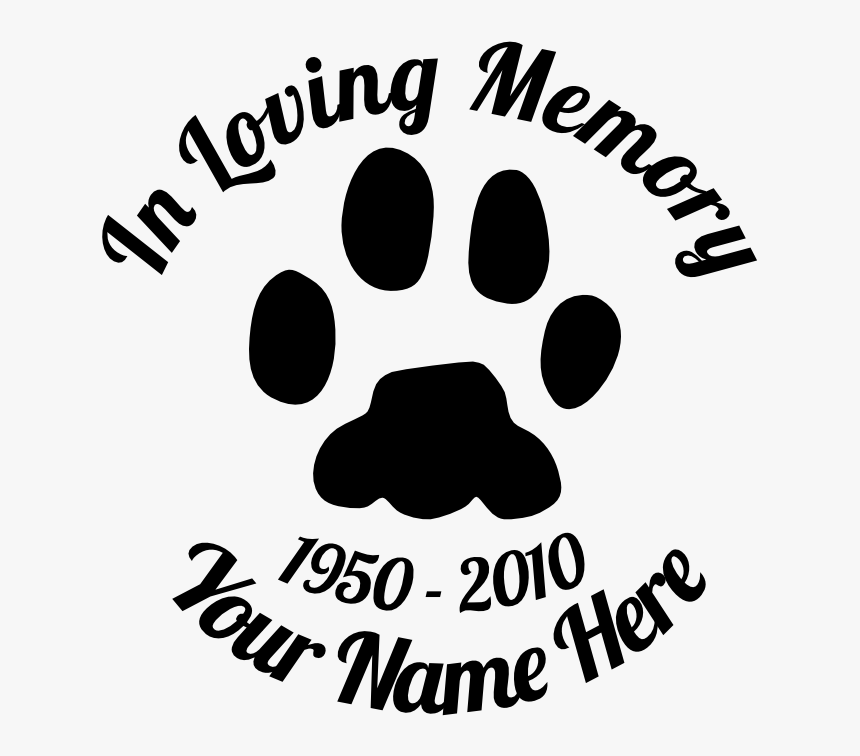 In Loving Memory Animal Paw Print Sticker - Illustration, HD Png Download