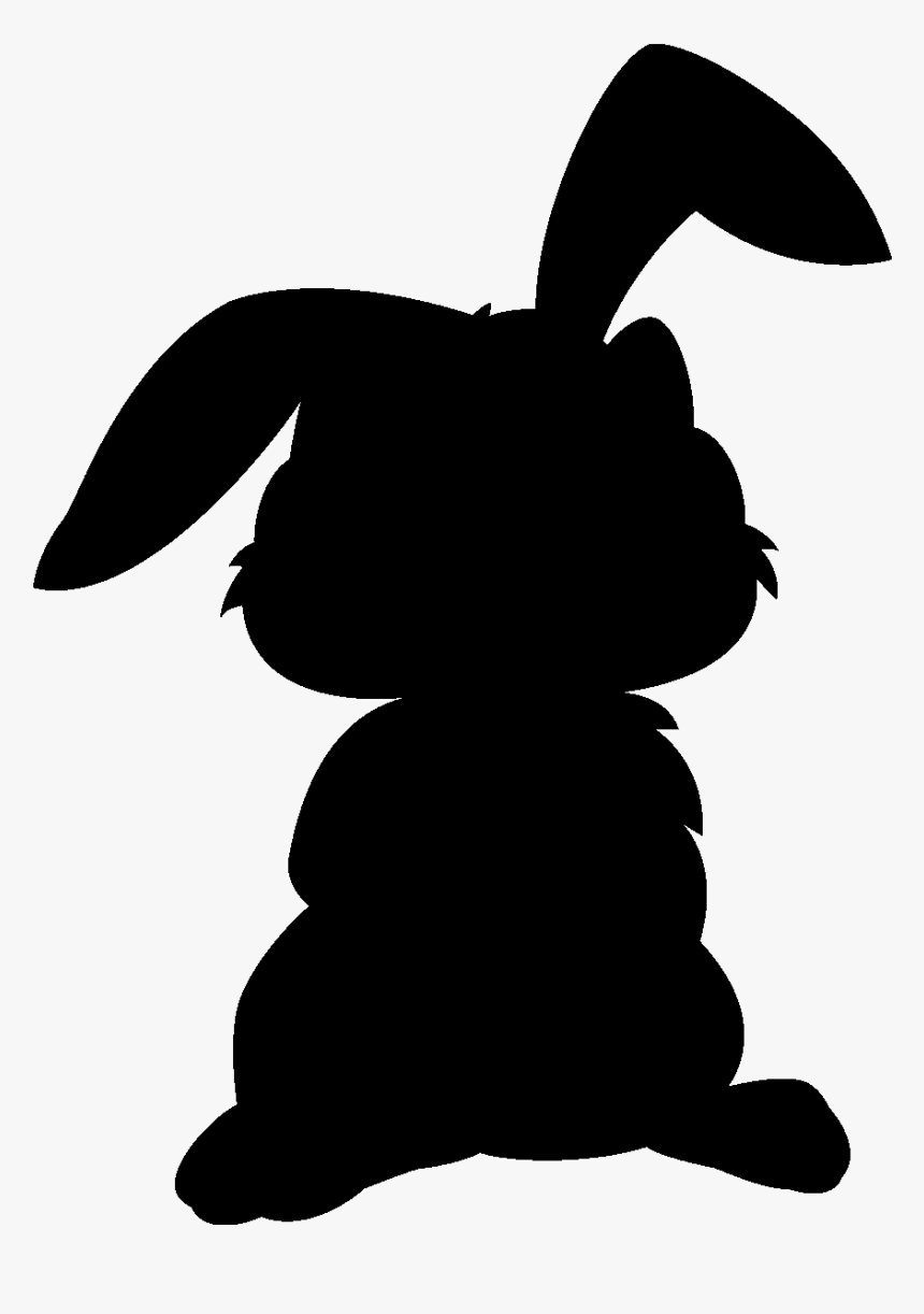 Rabbit Silhouette Sticker Blackboard Slate - Cartoon Rabbit Silhouette, HD Png Download