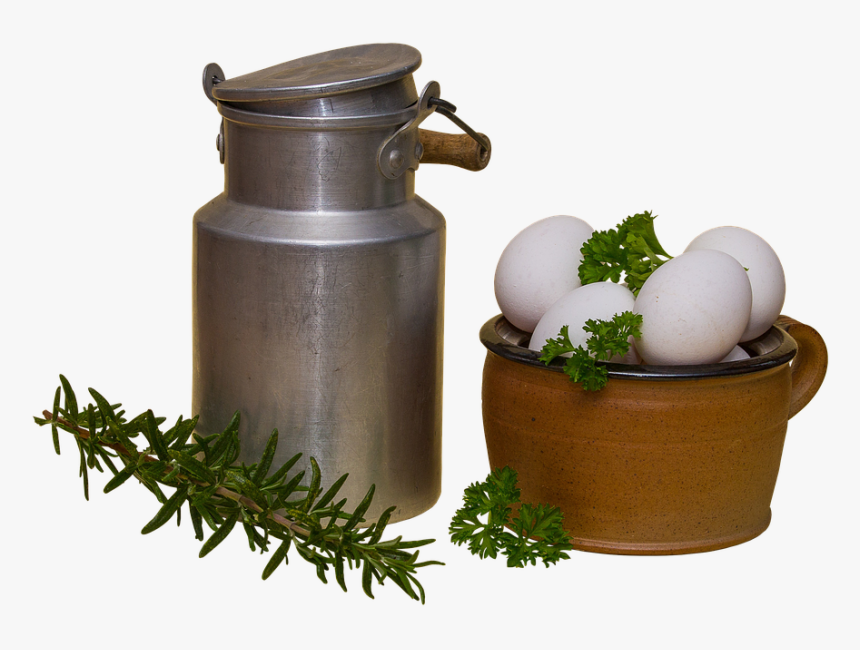 Milk Can, Pot, Egg, The Wax Pot, Clay Pot, Parsley - Pot De Lait Png, Transparent Png