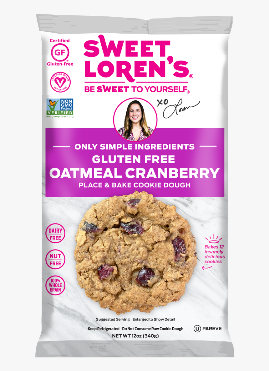 Place & Bake Gluten Free Oatmeal Cranberry - Sweet Lorens Gluten Free Sugar Cookies, HD Png Download