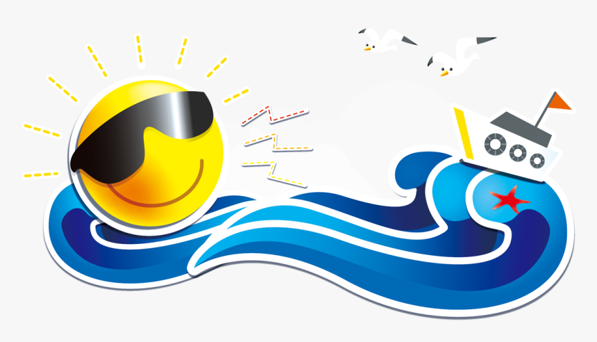 Sol E Mar Png - Png Cartoon Verano, Transparent Png