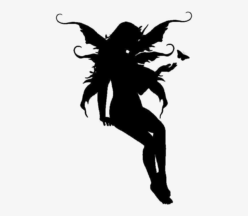 60757 - Silhouette Of A Fairy Png, Transparent Png