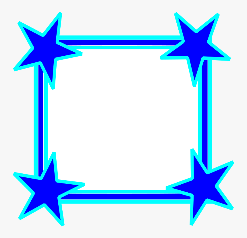Clipart Star Border - Blue Frame Clipart, HD Png Download