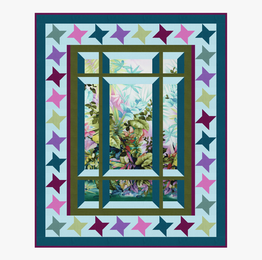 Modern Window 2 With Star Border By Barb Sackel - Picture Frame, HD Png Download