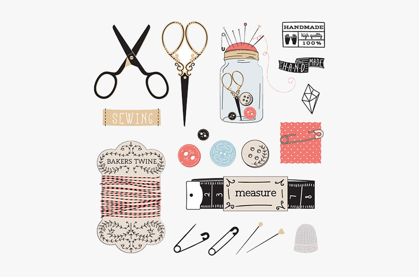 Sewing Thread Text Needle Accessory Fashion - Materials For Sewing With Names, HD Png Download