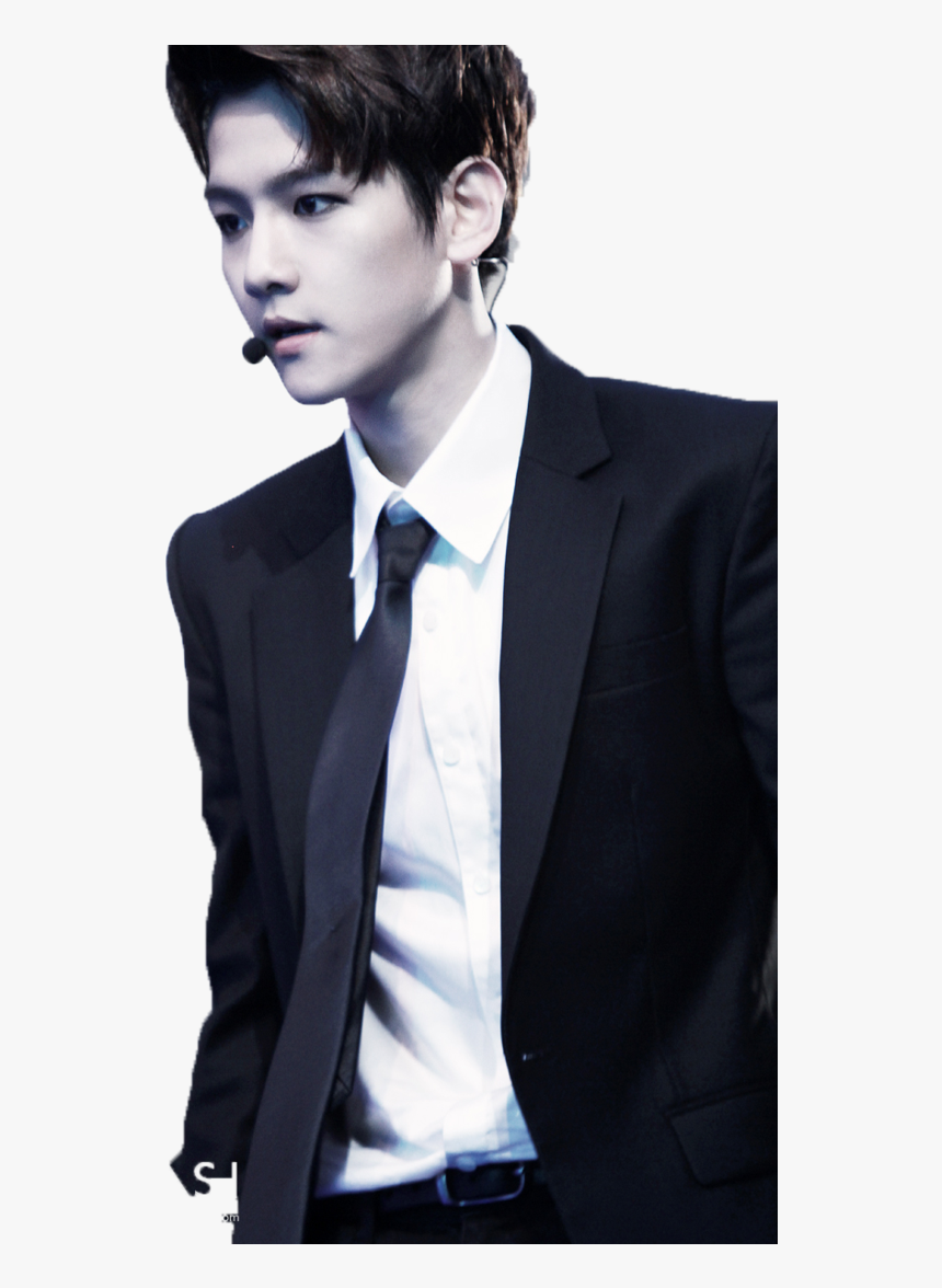 Exo Baekhyun Black Suit , Png Download - Baekhyun Exo Black And White, Transparent Png