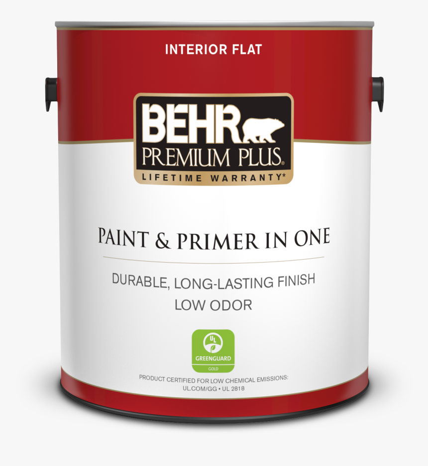Can Of Paint & Primer In One Interior Flat - Behr Flat Paint, HD Png Download