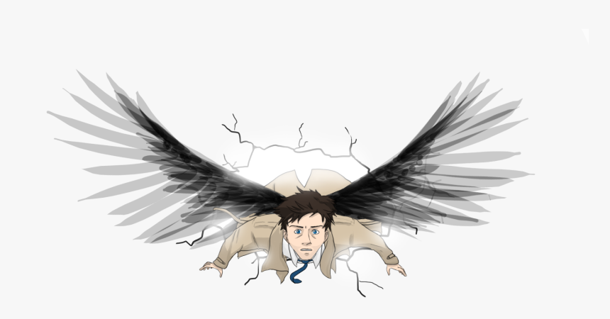 Castiel Crowley T-shirt Dean Winchester Drawing - Castiel Super Natural Png, Transparent Png