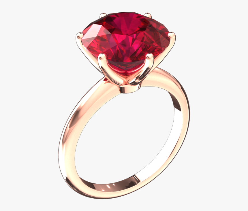 00 Carat Lab Grown Ruby Solitaire 14k Gold Ring Style - Ruby Solitaire Ring, HD Png Download