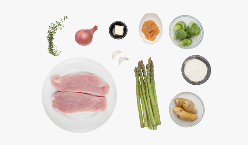 Lemon Thyme Turkey Cutlets With Asparagus, Brussels - Shabu-shabu, HD Png Download