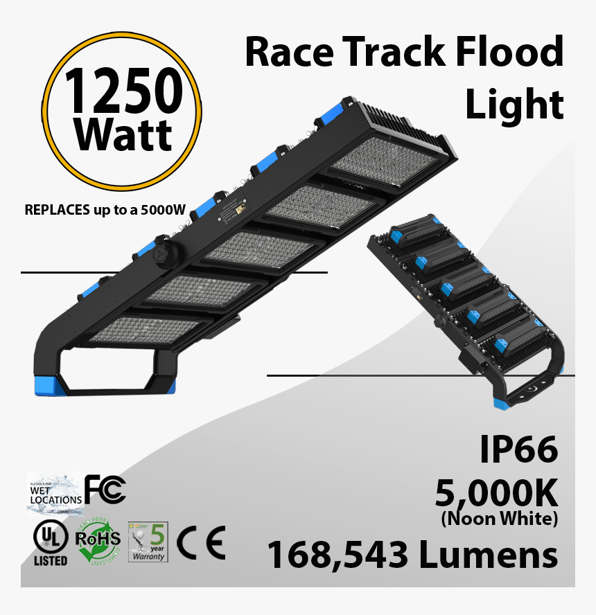 Stadium Lights And Led Sports Lamp 1250w 168543 Lm - Led Tube Lumens, HD Png Download
