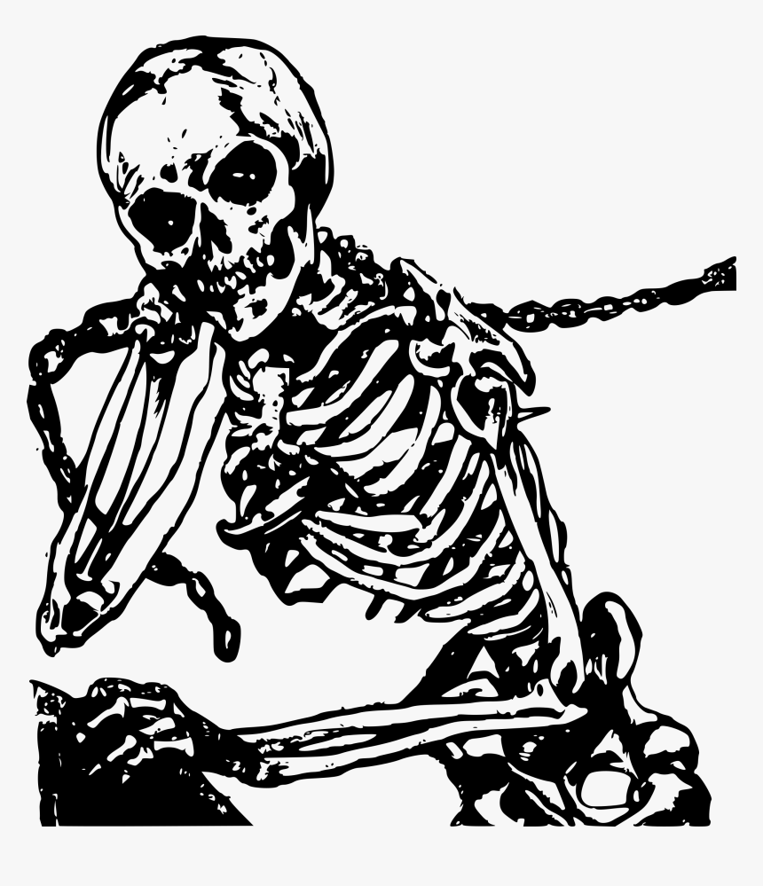 Skeleton Man Clip Arts - Skeleton Black And White Png, Transparent Png
