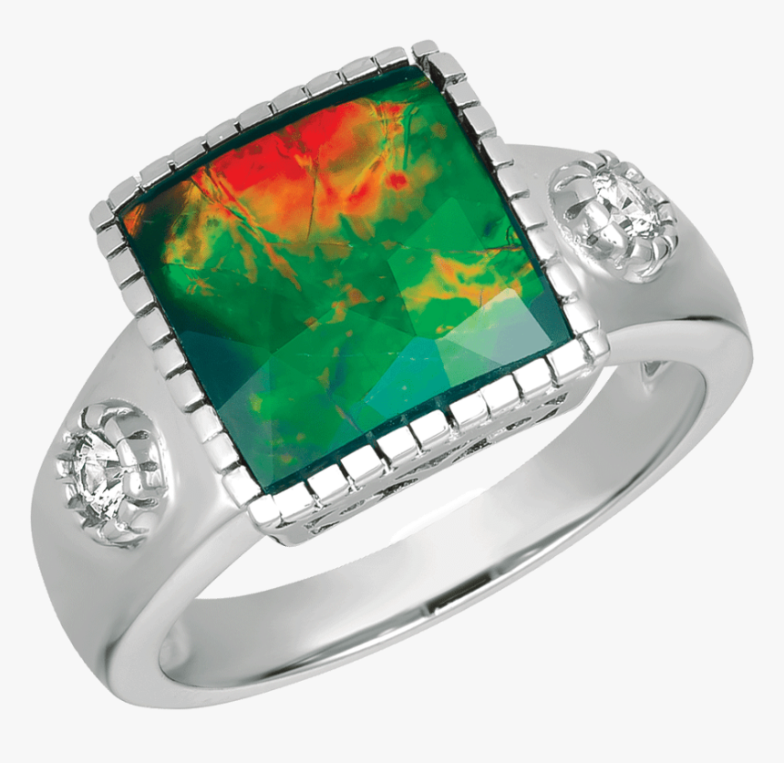 Aalyiah Sterling Silver Sapphire Ring By Korite Ammolite - Engagement Ring, HD Png Download