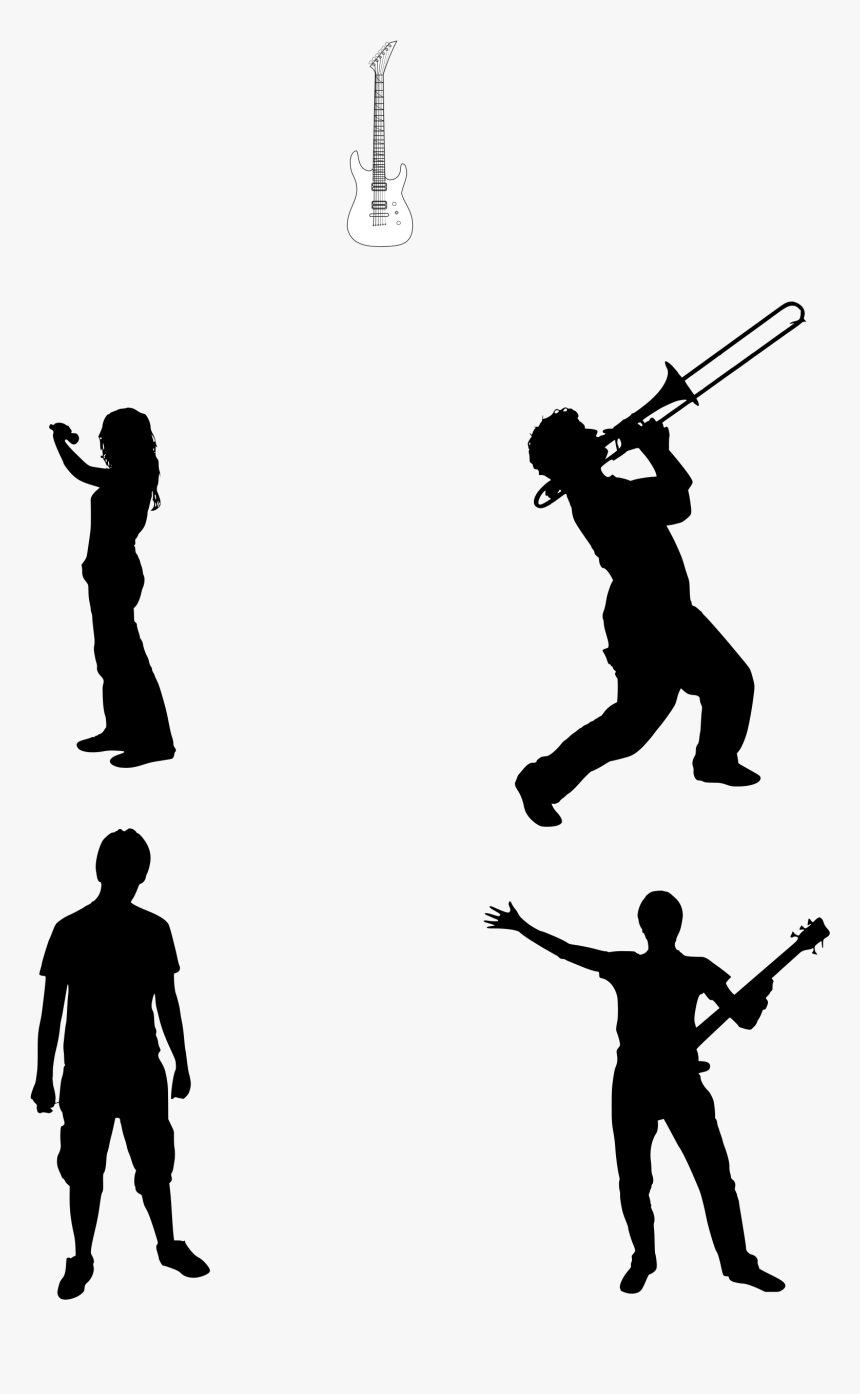 Musician Png Page - Bass Player Silhouette Png, Transparent Png