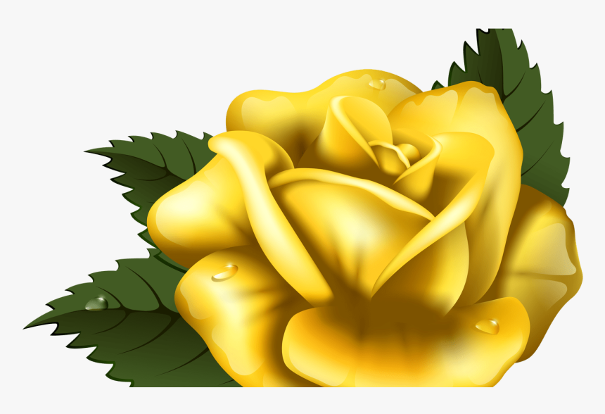 Transparent Gold Rose Clipart - Yellow Transparent Flower Clipart, HD Png Download