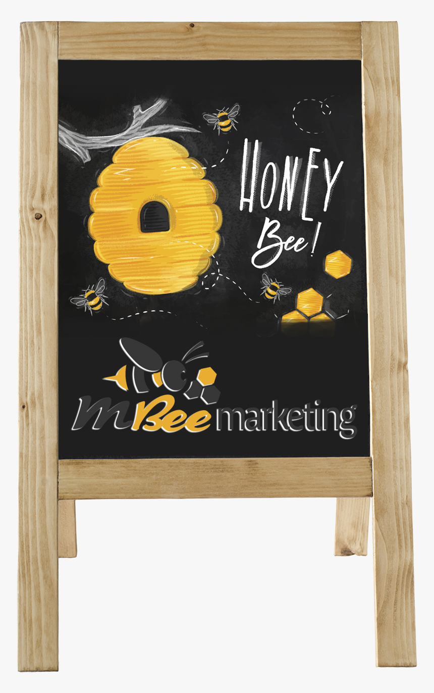 Drawing A Bee On Chalkboard, HD Png Download