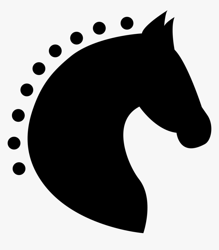 Head Horse Silhouette Side View With Horsehair Of Dots - Horse Head Icon, HD Png Download