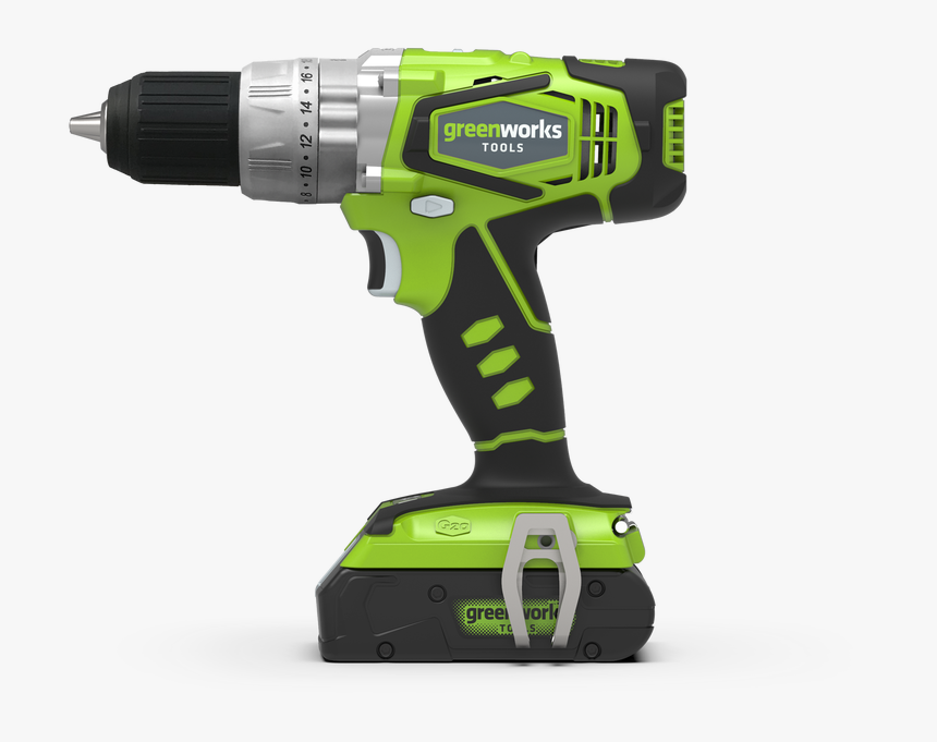 Greenworks Combi Drill G24cd - Green Tools, HD Png Download