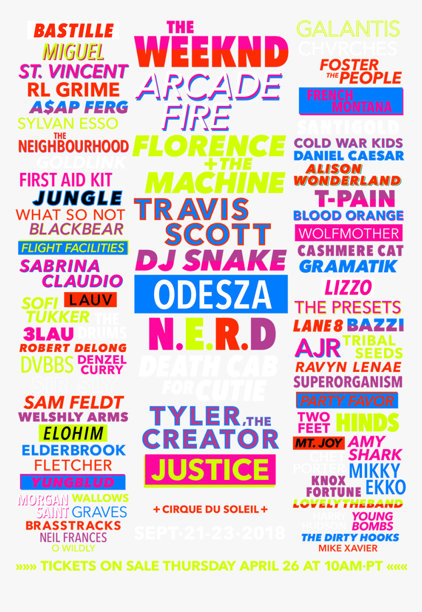 The Weeknd, N - Life Is Beautiful Festival Lineup 2018, HD Png Download