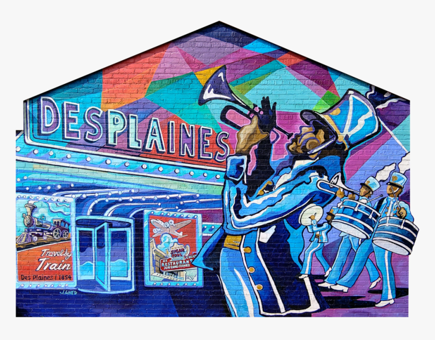 20190531 Mural Cutout - Marching Band Murals In School, HD Png Download