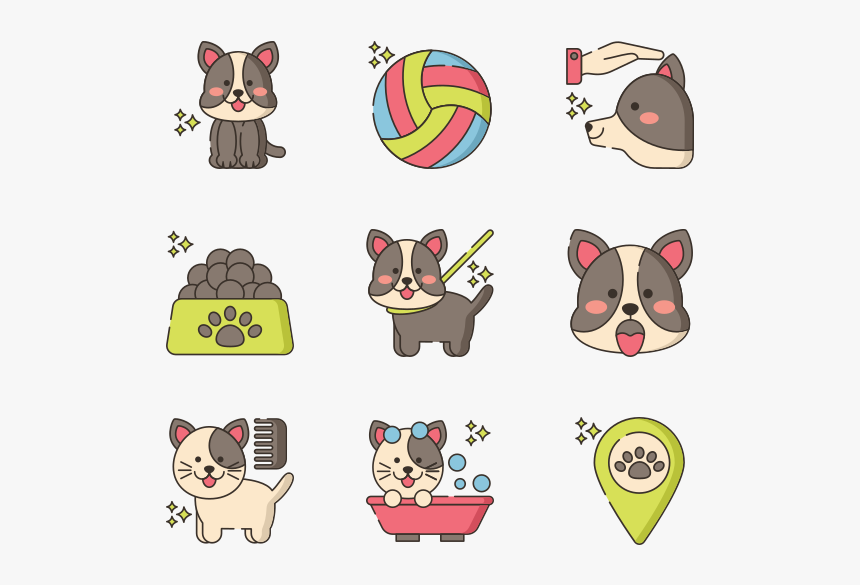 Pet Grooming - Pet Grooming Icons Vector, HD Png Download