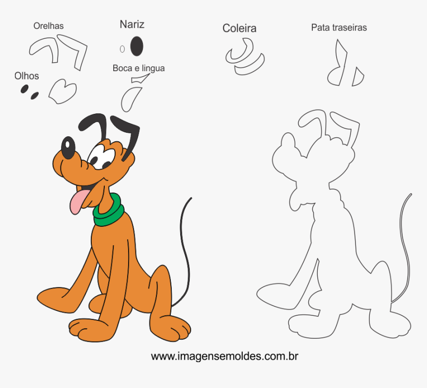 Molde Do Pluto Para Feltro, Eva E Artesanato, HD Png Download