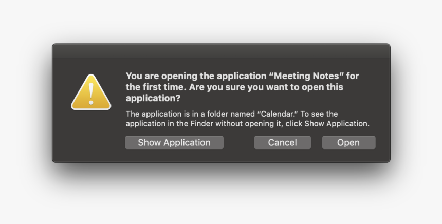 Security Dialog For An App That Is Opening For The - Mac Os Quit Unexpectedly, HD Png Download