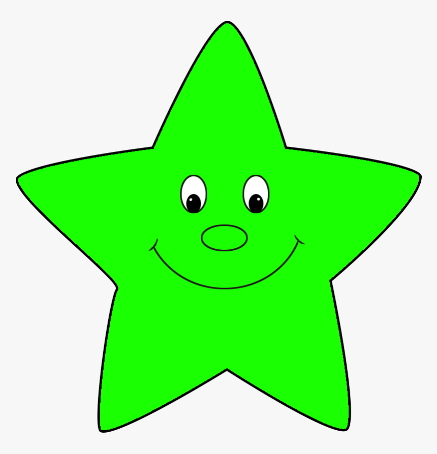 Star Clipart - Green Smiley Face Star, HD Png Download