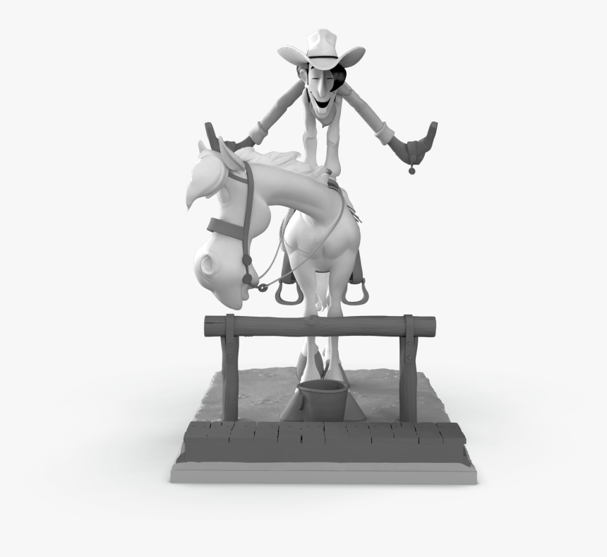 Transparent Jabba The Hutt Png - Lucky Luke Statue Black White, Png Download