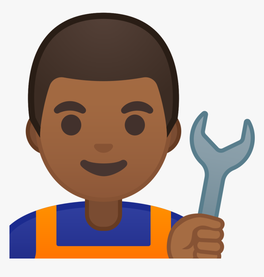 Man Mechanic Medium Dark Skin Tone Icon - Emoji Mecanico, HD Png Download